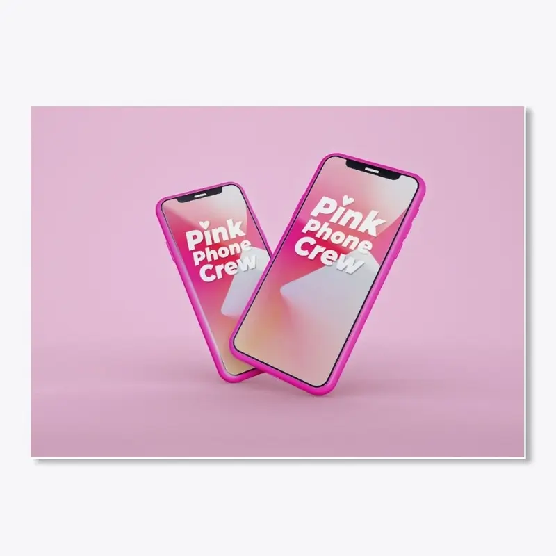 Pink Phone Crew Sticker