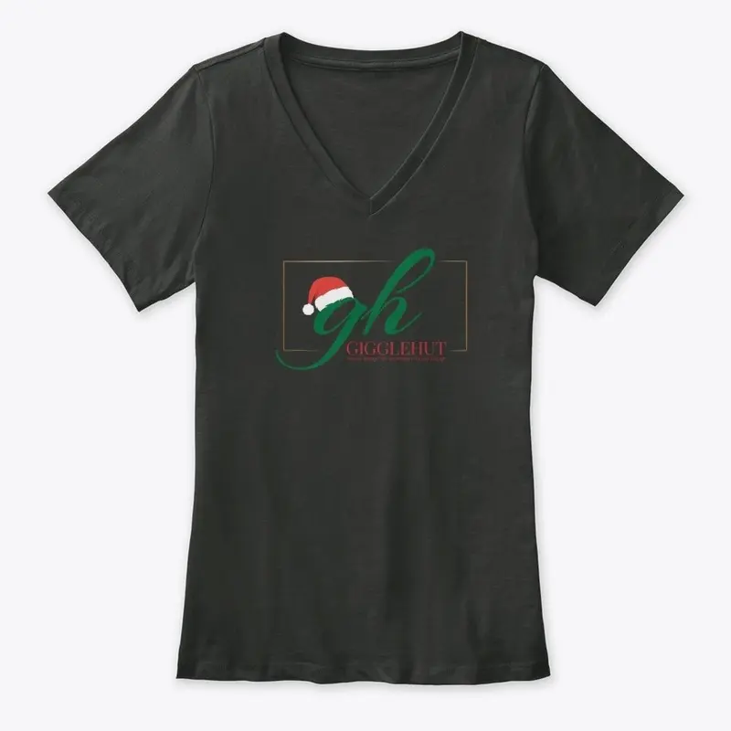 Womens V Neck Xmas Logo 2